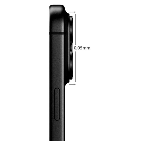 iphone 18 pro gładka metalowa osłona na cały panel aparatu, wbudowane szkła 9h, czarna