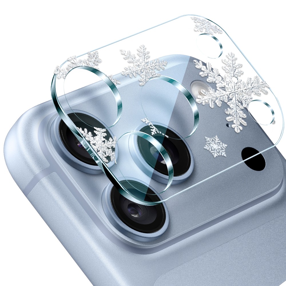 iphone 18 pro pełne szkło hartowane na cały aparat, kamerę, delikatne płatki śniegu