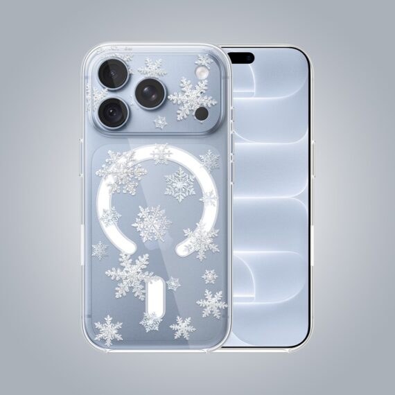 iphone 18 pro pełne szkło hartowane na cały aparat, kamerę, delikatne płatki śniegu