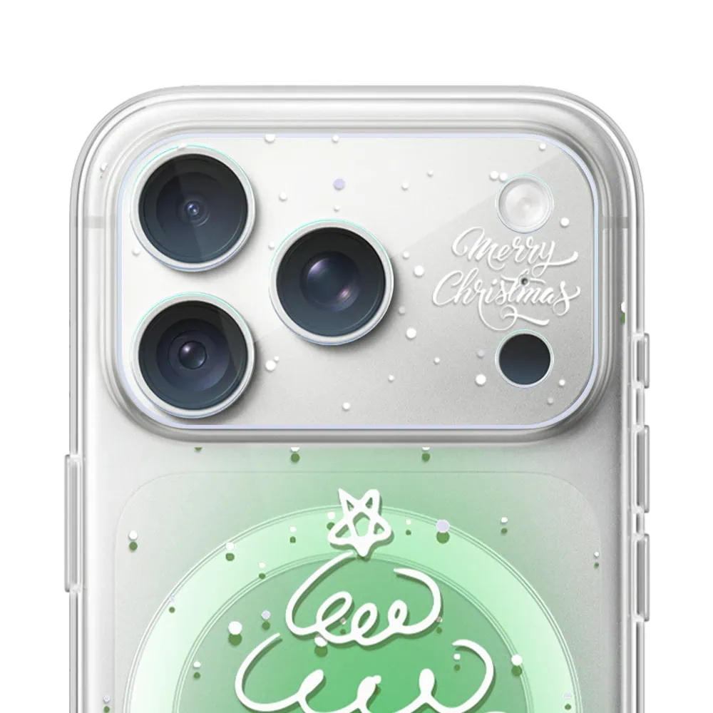 iphone 18 pro pełne szkło hartowane na cały aparat, kamerę z napisem merry christmas