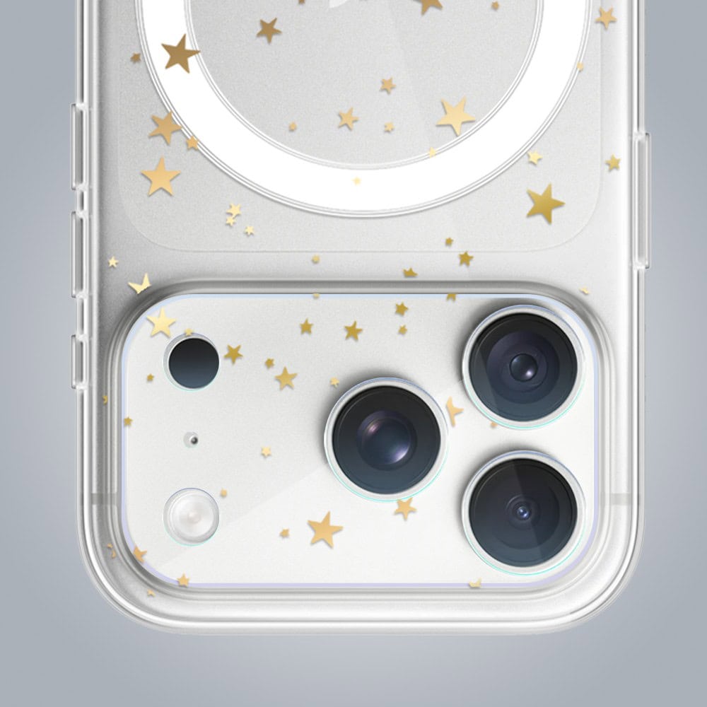 iphone 18 pro pełne szkło hartowane na cały aparat, kamerę, złote gwiazdki