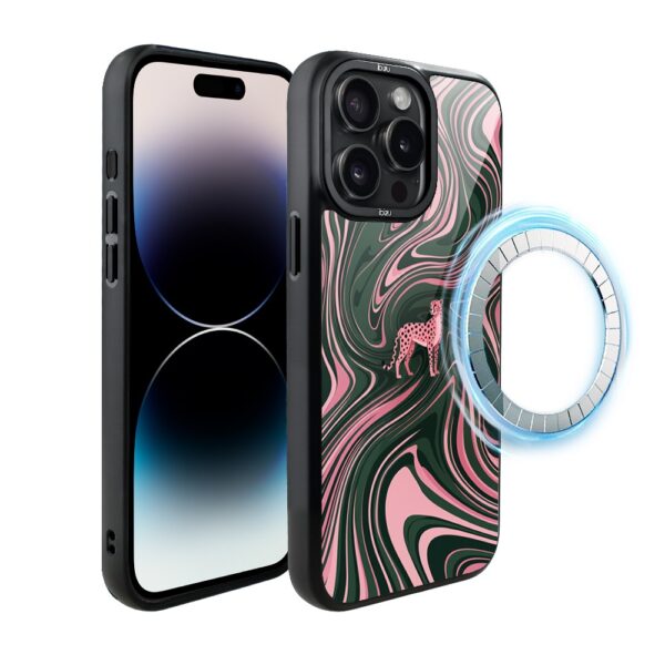 Etui do iPhone 14 Pro Max IBIZU DropGuard Matt z MagSafe, Bella Fantasia, Dzika pantera