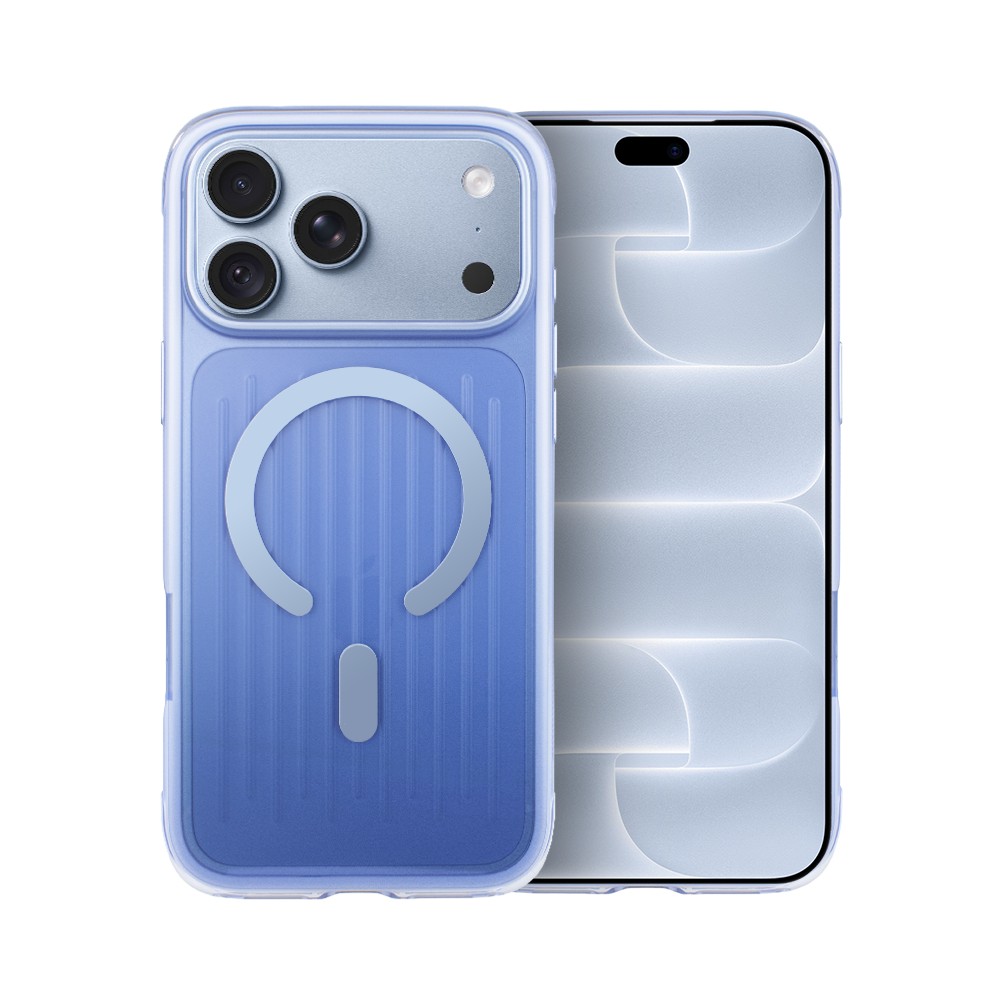etui do iphone 17 pro max glacier rigato, wzmocnione antishock, z magsafe, błękit lodowca