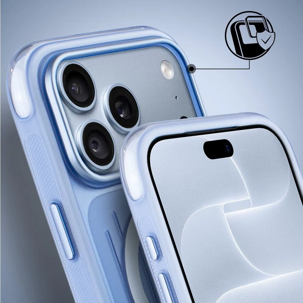 etui do iphone 18 pro glacier rigato, wzmocnione antishock, z magsafe, błękit lodowca