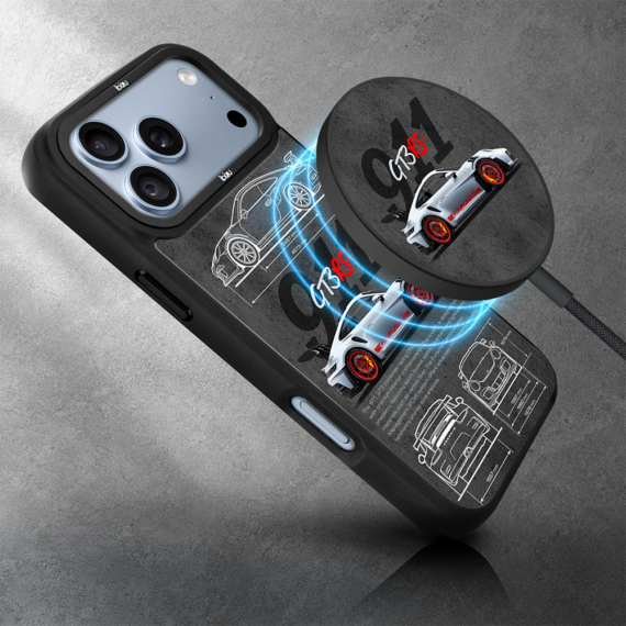 Ładowarka magnetyczna magflow i25 do magsafe, czarna ze wzorem krzyk kota (kopia)