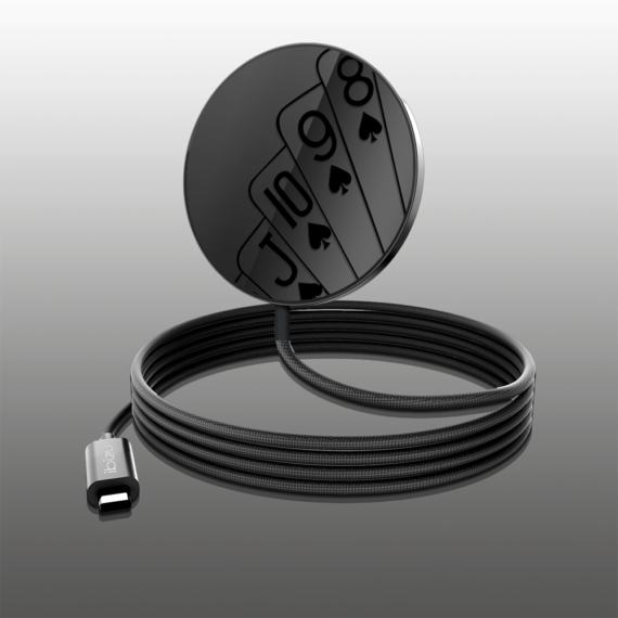 Ładowarka magnetyczna magflow i25 do magsafe, czarna ze wzorem karty do gry