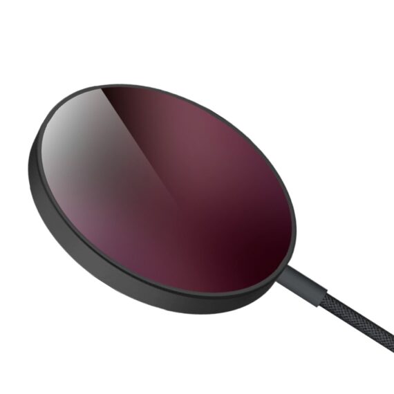 Ładowarka magnetyczna do magsafe iphone indukcyjna qi 15w, czarna ze wzorem burgundowy gradient