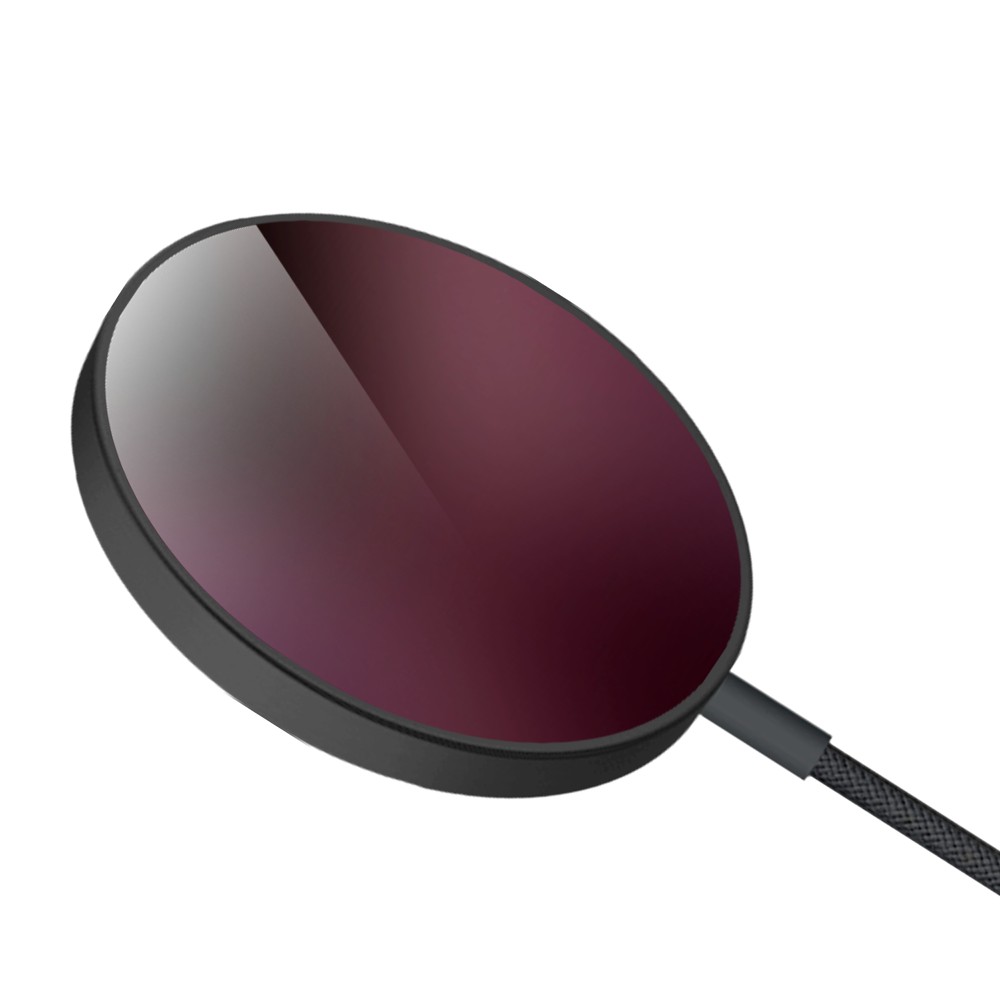 Ładowarka magnetyczna do magsafe iphone indukcyjna qi 15w, czarna ze wzorem burgundowy gradient