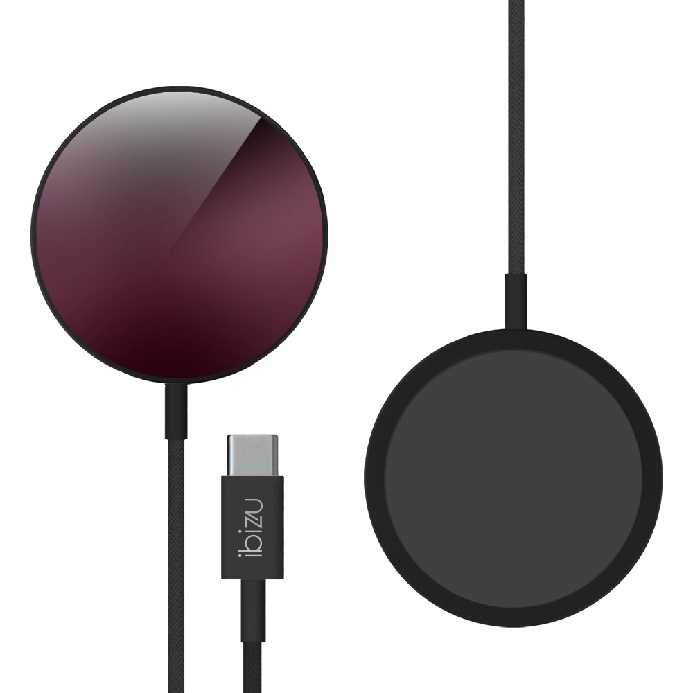 Ładowarka magnetyczna do magsafe iphone indukcyjna qi 15w, czarna ze wzorem burgundowy gradient
