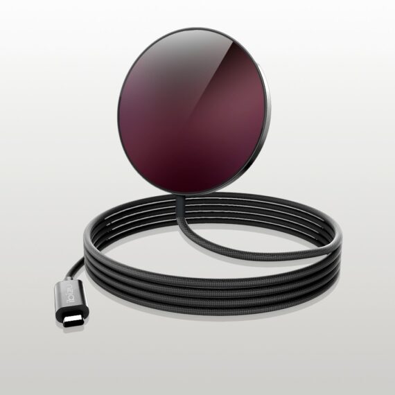 Ładowarka magnetyczna do magsafe iphone indukcyjna qi 15w, czarna ze wzorem burgundowy gradient