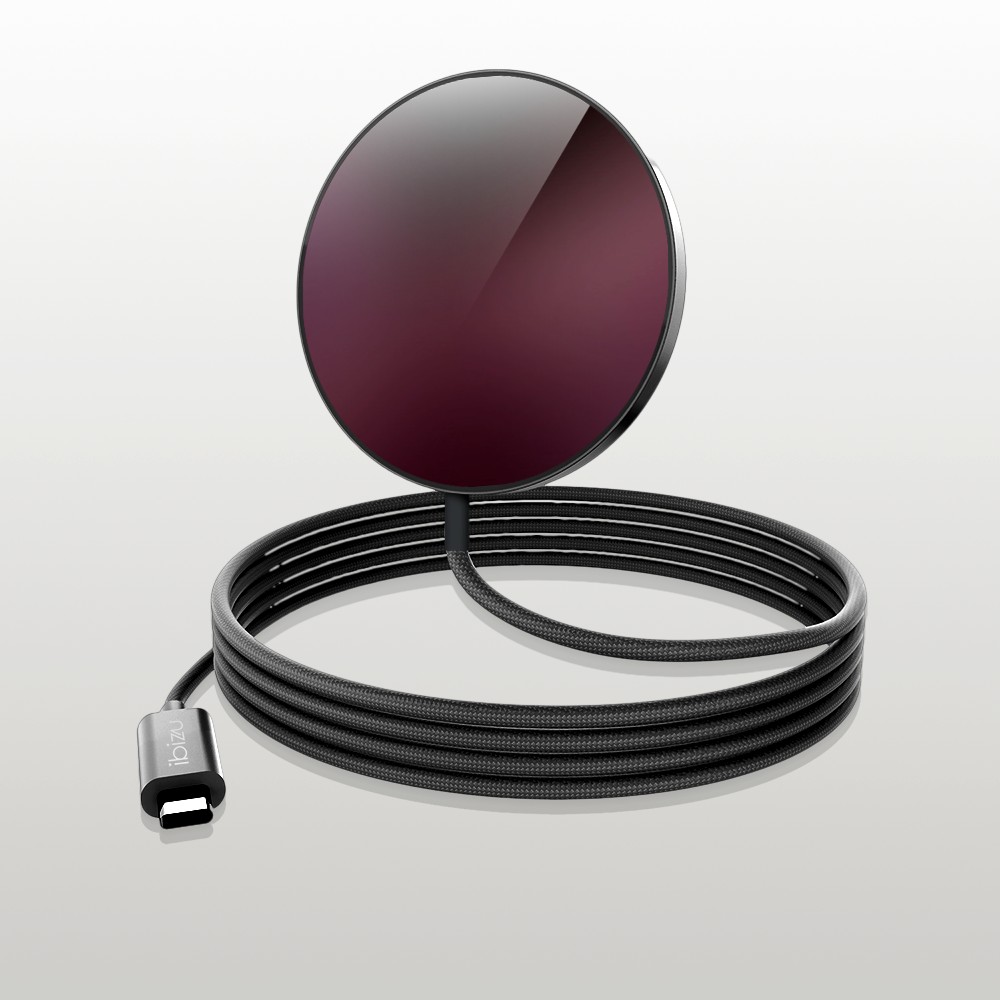 Ładowarka magnetyczna do magsafe iphone indukcyjna qi 15w, czarna ze wzorem burgundowy gradient