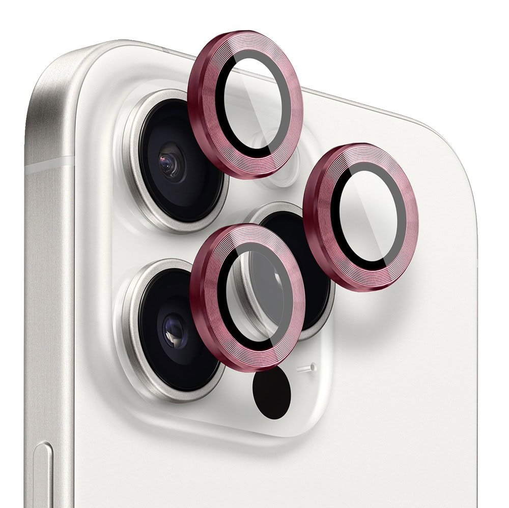metalowa osłona obiektywów szkło na aparat iphone 15 pro max, burgundowe