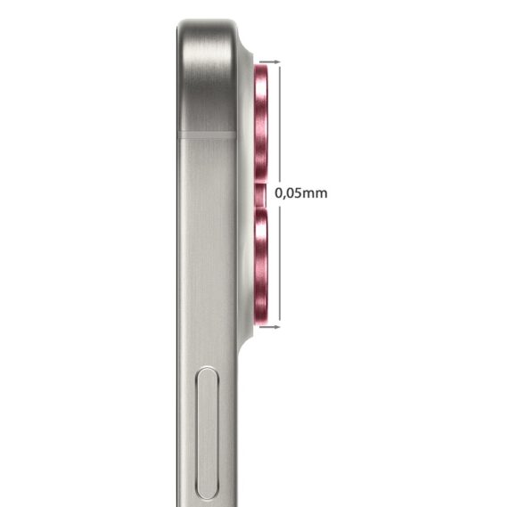 metalowa osłona obiektywów szkło na aparat iphone 15 pro max, burgundowe