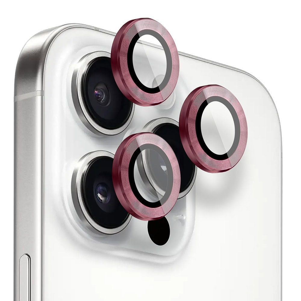 metalowa osłona obiektywów szkło na aparat iphone 16 pro max, burgundowe