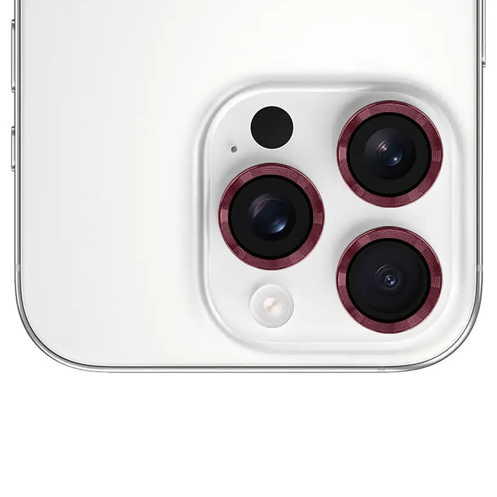 metalowa osłona obiektywów szkło na aparat iphone 16 pro max, burgundowe