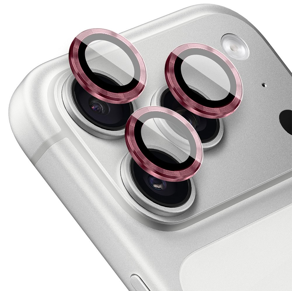 metalowa osłona obiektywów szkło na aparat iphone 17 pro max, burgundowe
