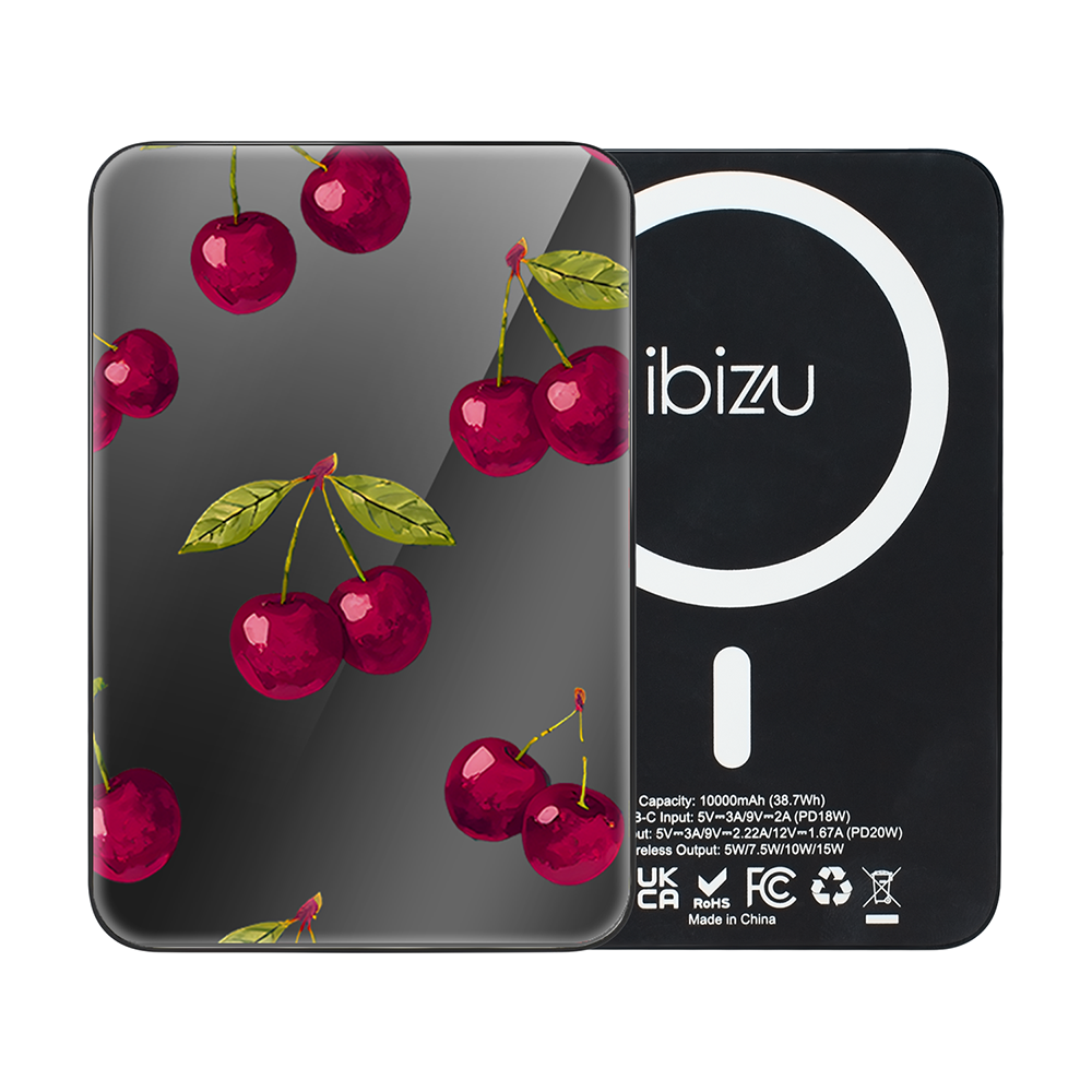 powerbank ibizu magpower 10k do iphone z magsafe, solidny, aluminiowy, 10 000 mah, wiśniowa noc burgund
