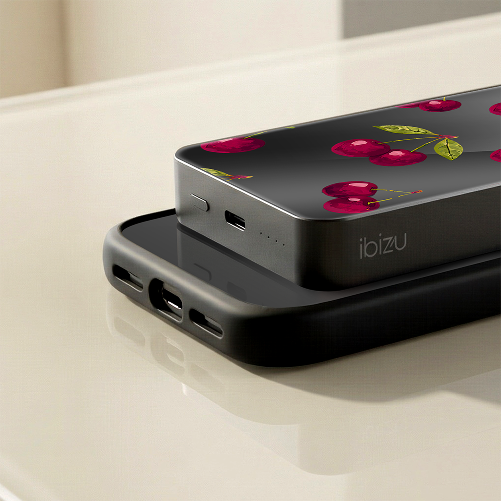 powerbank ibizu magpower 10k do iphone z magsafe, solidny, aluminiowy, 10 000 mah, wiśniowa noc burgund