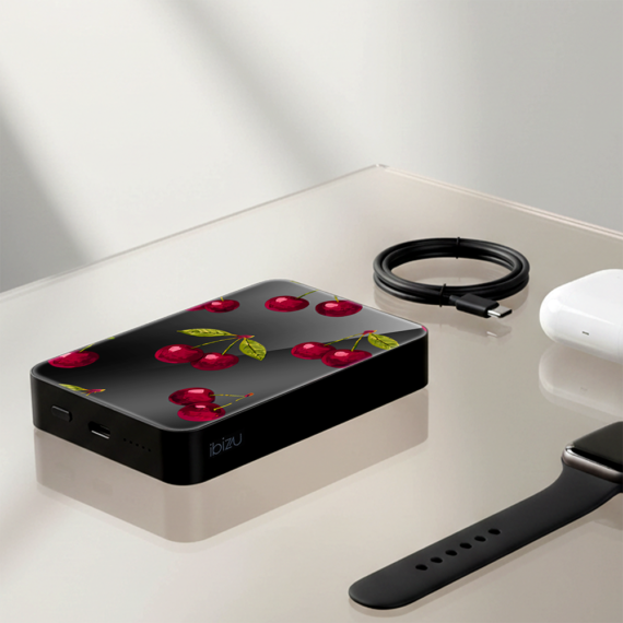 powerbank ibizu magpower 10k do iphone z magsafe, solidny, aluminiowy, 10 000 mah, wiśniowa noc burgund
