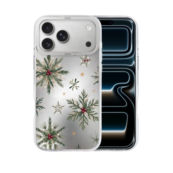 Etui do iPhone 17 Pro IBIZU Pretty Clear, metalowa ramka aparatu, przeźroczyste do MagSafe, Igliwie Boreale