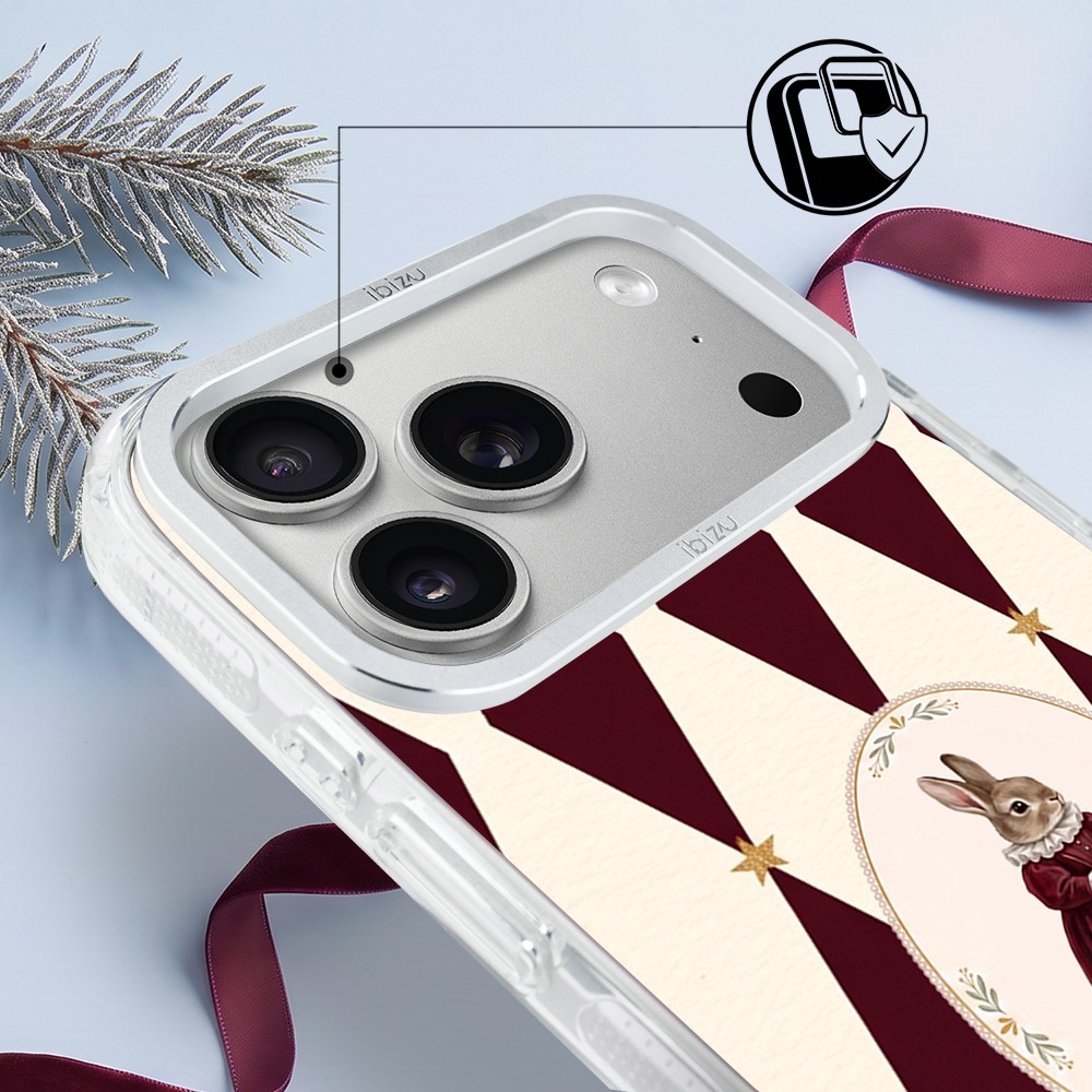 Etui do iPhone 17 Pro IBIZU Pretty Clear, metalowa ramka aparatu, przeźroczyste do MagSafe, Królinetta