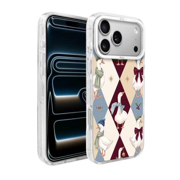 Etui do iPhone 17 Pro Max IBIZU Pretty Clear, metalowa ramka aparatu, przeźroczyste do MagSafe, Orszak Gęsi