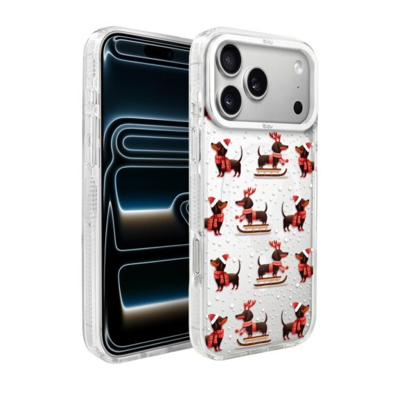 Etui do iPhone 17 Pro Max IBIZU Pretty Clear, metalowa ramka aparatu, przeźroczyste do MagSafe, jamniki na saniach