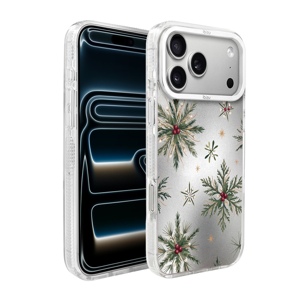 Etui do iPhone 17 Pro Max IBIZU Pretty Clear, metalowa ramka aparatu, przeźroczyste do MagSafe, Igliwie Boreale